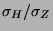 $ \sigma _{H}/\sigma _{Z} $