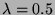 $ \lambda =0.5 $