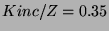 $ Kinc/Z=0.35 $