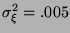 $ \sigma ^{2}_{\xi }=.005 $