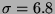 $ \sigma =6.8 $