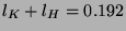 $ l_{K}+l_{H}=0.192 $