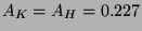 $ A_{K}=A_{H}=0.227 $