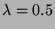 $\displaystyle \lambda =0.5$