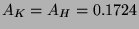 $ A_{K}=A_{H}=0.1724 $