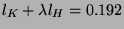 $ l_{K}+\lambda l_{H}=0.192 $