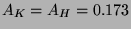 $ A_{K}=A_{H}=0.173 $