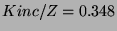 $ Kinc/Z=0.348 $