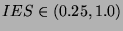 $ IES\in (0.25,1.0) $