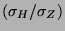 $ (\sigma _{H}/\sigma _{Z}) $