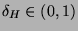 $ \delta _{H}\in (0,1) $